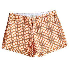 Banana Republic Factory Ryan Fit Orange & White Printed Pattern Shorts. 0.
